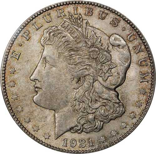 1921-S モルガン銀貨。PCGS MS-64 グレード！経年変化が美しく、新品同様の輝き。