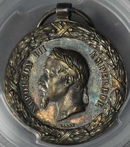 メキシコ/フランス シルバー エクスペディション メダル 1863年 ナポレオン3世 PCGS SP58