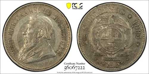1895年南アフリカ2.5シリング - PCGS EF詳細