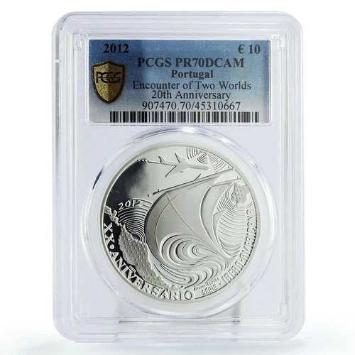 ポルトガル 10ユーロ 二つの世界の遭遇 船 飛行機 PR70 PCGS 銀貨 2012年｜WORLD RESOURCE【QUEEN店】 88,330円