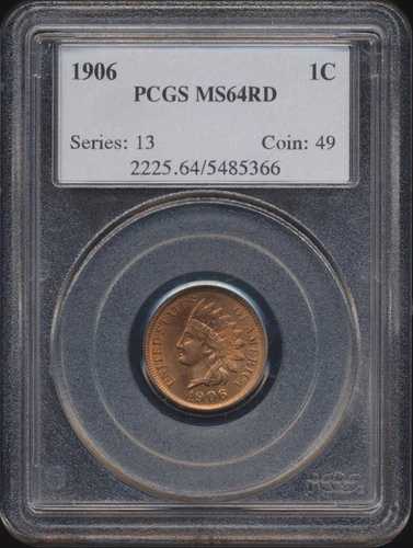 1906年インディアンセント PCGS MS 64 RD *レッド*