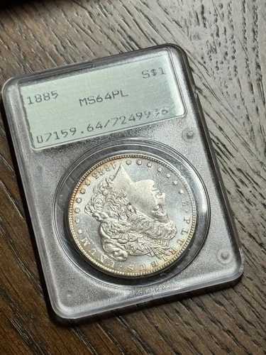 1885年 P モルガン ダラー PCGS MS64 PL OGH ラトラー 見事なプルーフ ライク コイン (スラブ3390 88,935円