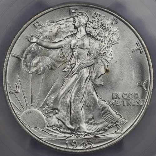1943年 50セント ウォーキング リバティ ハーフ ドル - PCGS MS 66+