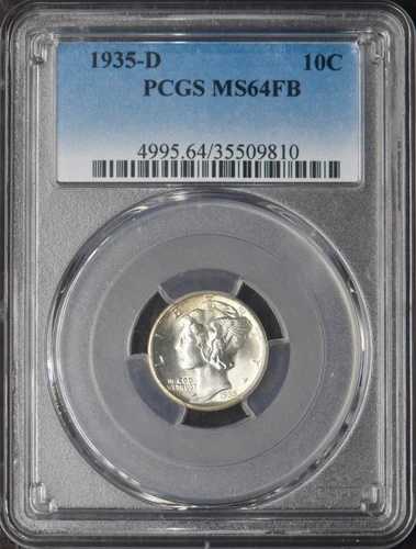 1935-D マーキュリーシルバーダイム - PCGS MS64FB トーン - ?COINGIANTS? 88,935円
