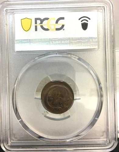オーストラリア PCGS MS62 グレーディング済み ミントエラー 1966年 1セント ブロードストラック ジェム UNC