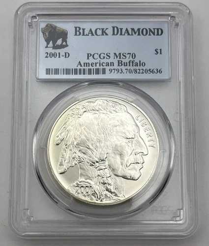 2001-D PCGS MS 70 アメリカンバッファロー 1オンス シルバー .999