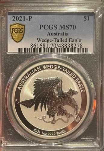 2021年 シルバー ウェッジテール イーグル 1オンス 地金コイン PCGS MS70 認定