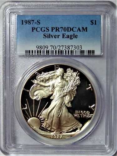 1987-S アメリカン シルバー イーグル ドル PCGS PR70DCAM (PCGS 定価以下) 89,540円