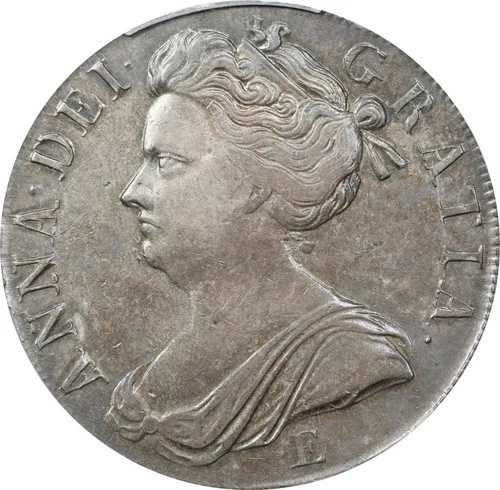 イギリス アン 1707-E 1 クラウン シルバー コイン、PCGS 認定「XF 詳細」|WORLD RESOURCE【QUEEN店】