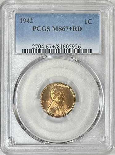 1942 リンカーン ウィート セント PCGS MS67+RD 1 枚のみ、非常に良質、希少!!|WORLD RESOURCE【QUEEN店】
