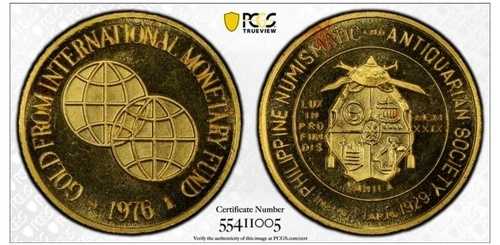 1976年 フィリピン貨幣・古代社会ゴールドメダル PCGS SP65-|WORLD RESOURCE【QUEEN店】
