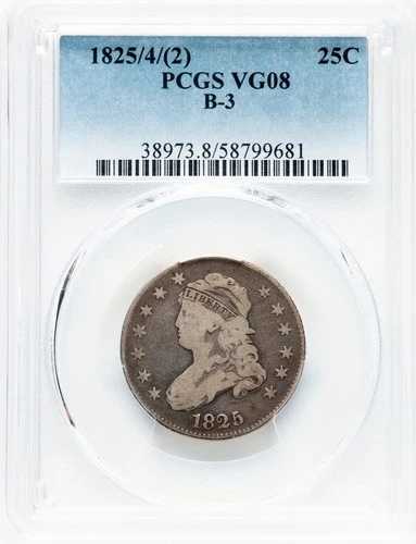1825/4(2) キャップド バスト クォーター - PCGS VG 8 - 素晴らしいコレクター コイン!｜WORLD RESOURCE【QUEEN店】