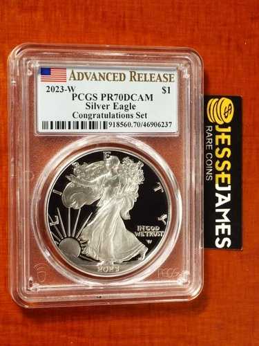 2023 W プルーフ シルバー イーグル PCGS PR70 DCAM アドバンスリリース お祝いセット|WORLD RESOURCE【QUEEN店】