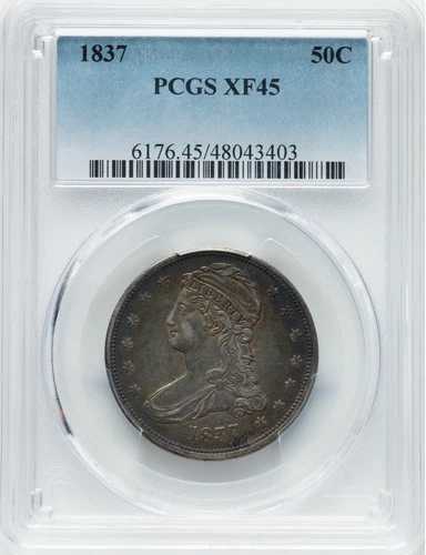 1837年製 キャップドバストハーフ - PCGS XF 45 - 完全に本物に見える +|WORLD RESOURCE【QUEEN店】
