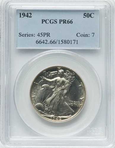 1942年ウォーキング・リバティ・ハーフ - PCGS PR66 - 表面と打痕は新品同様｜WORLD RESOURCE【QUEEN店】 206,800円