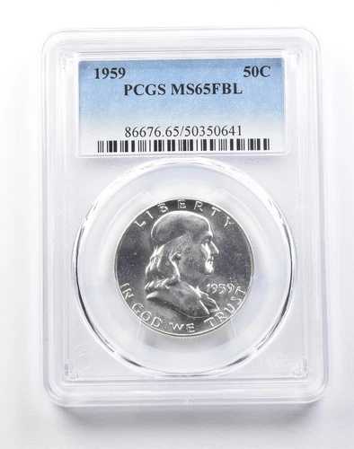 1959年 フランクリン ハーフダラー タイプ2 リバース MS65 FBL PCGS *4117｜WORLD RESOURCE【QUEEN店】