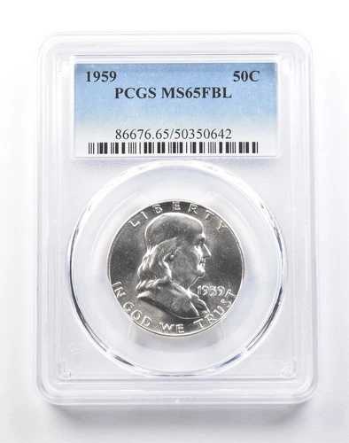 1959年 フランクリン ハーフダラー タイプ2 リバース MS65 FBL PCGS *4116|WORLD RESOURCE【QUEEN店】