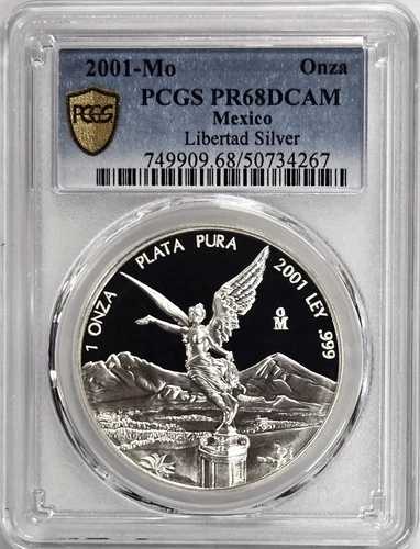 2001年 メキシコ リベルタッド プルーフ 1オンス 銀貨 - PCGS PR68 DCAM｜WORLD RESOURCE【QUEEN店】