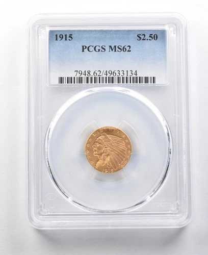 1915年 $2.50 インディアンヘッド ゴールドクォーターイーグル MS62 PCGS *0351-|WORLD RESOURCE【QUEEN店】