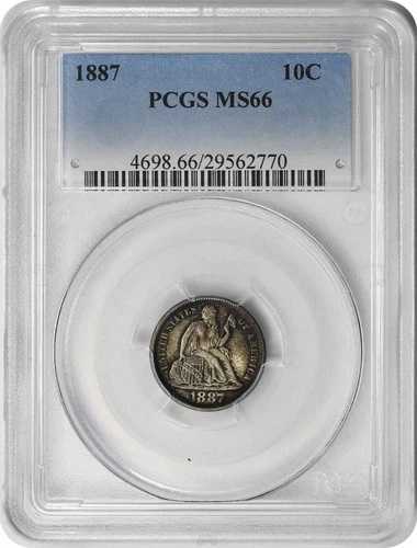 1887年 リバティ・シーティング シルバーダイム MS66 PCGS|WORLD RESOURCE【QUEEN店】