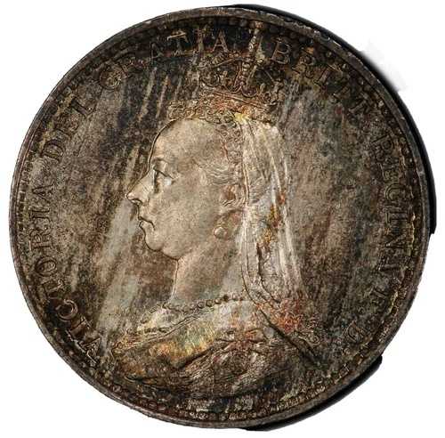1888年 スリーペンス ビクトリア 3ペンス シルバー 旧PCGS MS66 英国