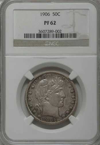1906年 PR62 NGC 675 発行 $1,074 PCGS 価格ガイド - プルーフ バーバー ハーフ ドル 50セント｜WORLD RESOURCE【QUEEN店】