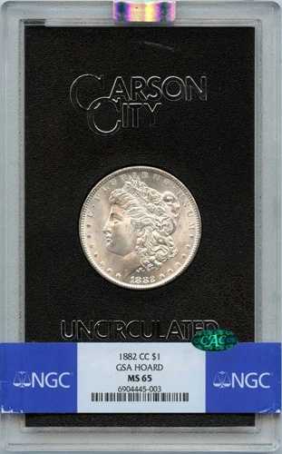 1882-CC モルガン・ダラー GSA ホード S$1 NGC MS65 (CAC)