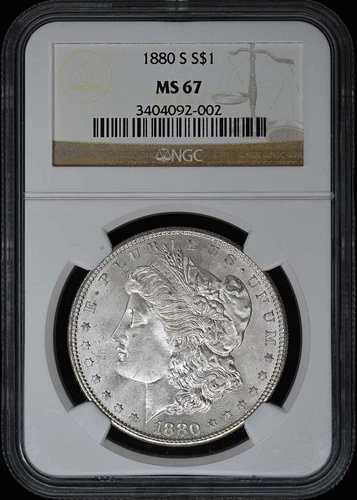 1880-S モルガン・ダラー S$1 NGC MS67