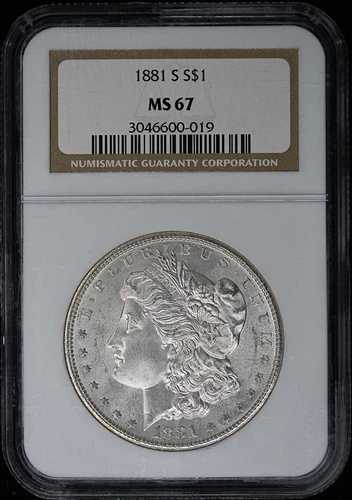 1881-S モルガン・ダラー S$1 NGC MS67