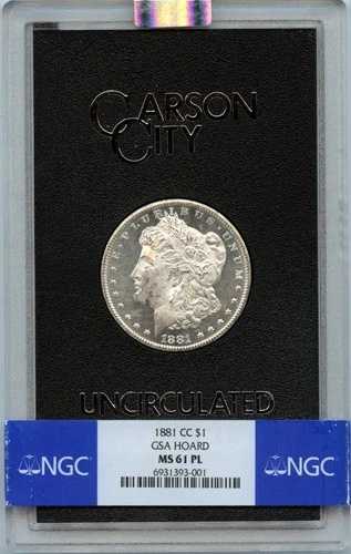 1881-CC モルガン・ダラー GSA ホード S$1 NGC MS61PL