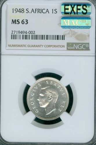 1948年 南アフリカ 1シリング NGC MS63 MAC EXPS エクセプショナル ファーストストライク 非常に希少|WORLD RESOURCE【QUEEN店】