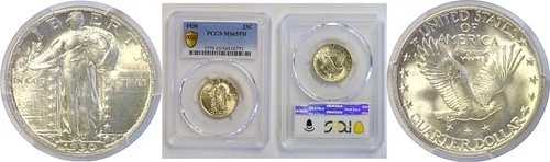1930年 スタンディング・リバティ・クォーター PCGS MS-65 FH 213,950円