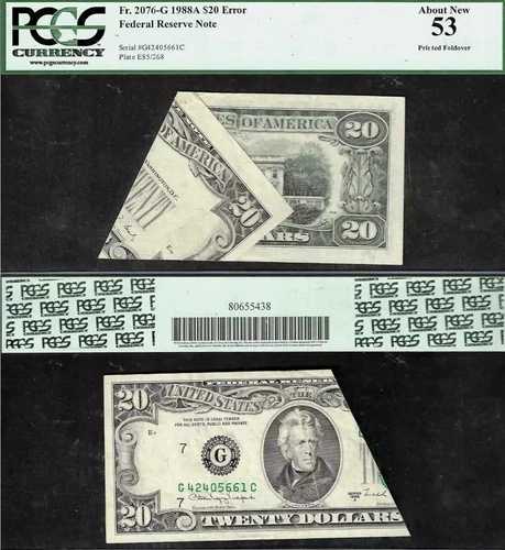 $20 1988-A FRN 未印刷フォールドエラー PCGS 新品 53｜WORLD RESOURCE【QUEEN店】 213,950円