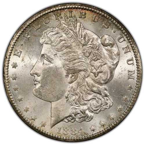 1884年 CC 1ドル モルガン銀貨 PCGS MS63 認定 米国造幣局コイン｜WORLD RESOURCE【QUEEN店】