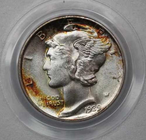 1939-D マーキュリーダイム PCGS MS68FB