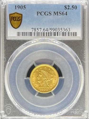 1905年 2.5ドル リバティ MS64 PCGS (#PA59035363)
