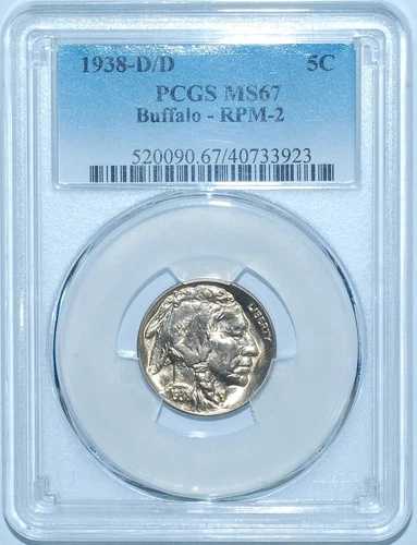 1938年 D/D PCGS MS67 RPM-2 バッファローニッケル｜WORLD RESOURCE【QUEEN店】