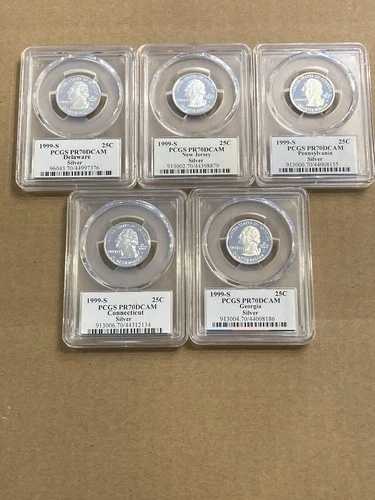1999-S シルバークォーターセット フラッグラベル PCGS PR70DCAM 217,250円