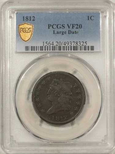 1812 クラシック ヘッド ラージ セント ラージ デイト - PCGS VF-20 素晴らしい色!