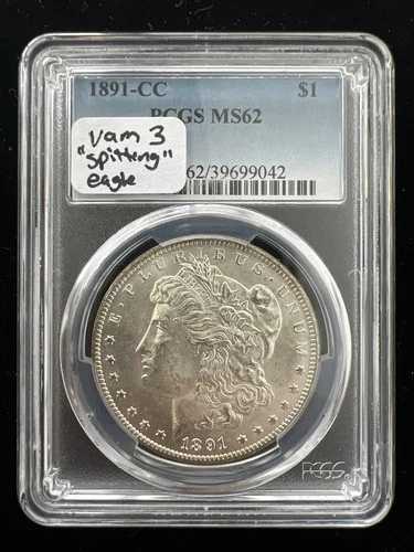 1891年 CC モルガン銀貨 $1 PCGS MS62