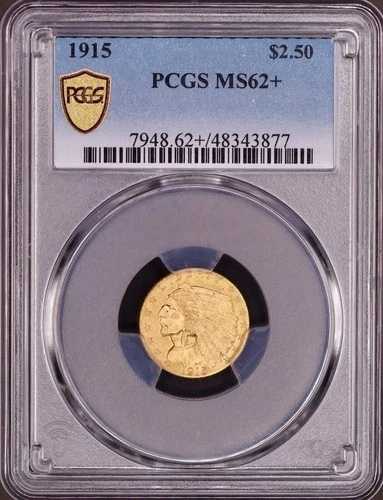 1915年 2.5ドル金貨 インディアンヘッドクォーターイーグル PCGS MS62+ - 新品PQ 217,250円