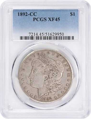 1892-CC モルガン銀貨 EF45 PCGS 217,250円