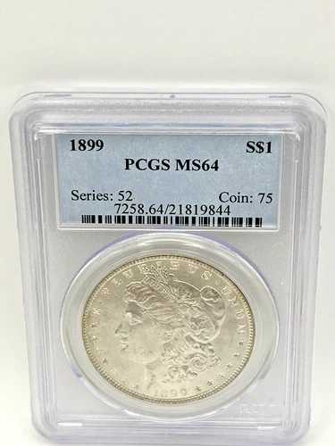 1899 モーガン シルバー ダラー PCGS MS64 シリーズ 52 コイン オールド ブルー リグレード?