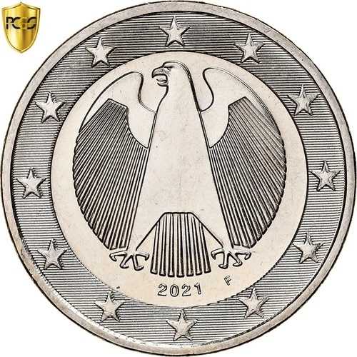 ドイツ、2ユーロ、エラーモノメタリック、2021年、シュトゥットガルト、白銅、PCGS、MS63-｜WORLD RESOURCE【QUEEN店】