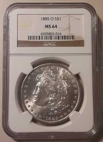 1885-O S$1 MS64 モルガン銀貨 90% ニューオーリンズ造幣局 NGC (#90o-13050/642)