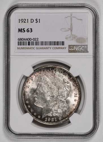 1921 D モルガン・ダラー MS 63 NGC デンバー造幣局