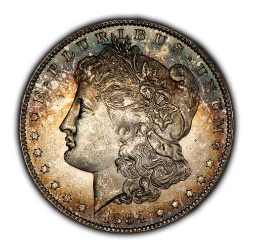 1884-O モルガン・ダラー 1ドル MPD 日付入り デンティクル VAM-25 ホット50 - PQ トーニング - D5652