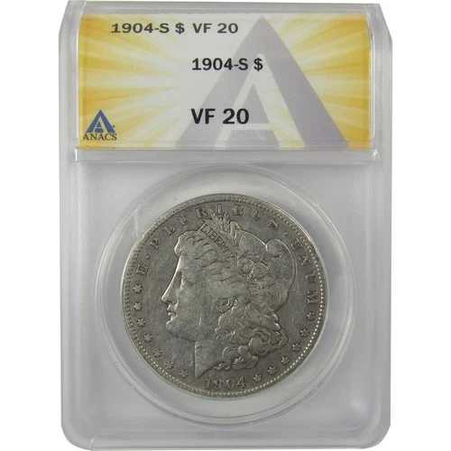 1904年 S モルガン・ダラー VF 20 ANACS シルバー 1ドルコイン SKU:I21120
