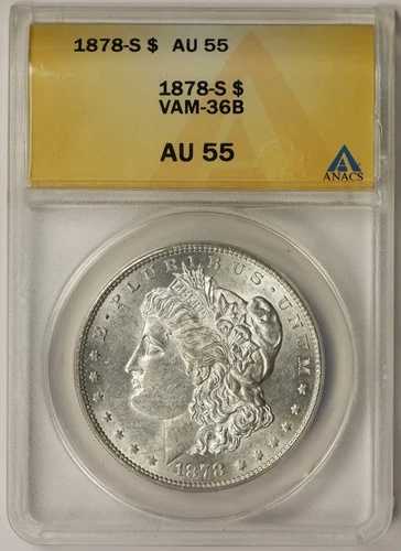 1878年-S VAM-36B モーガンドル $1 AU 55 ANACS-