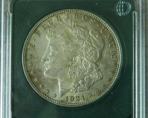 1921 D モルガン・ダラー (AU+++/UNC) ~ VSS VAM 1EE (スクラッチ跡あり) ~ (ロット番号 9-10)